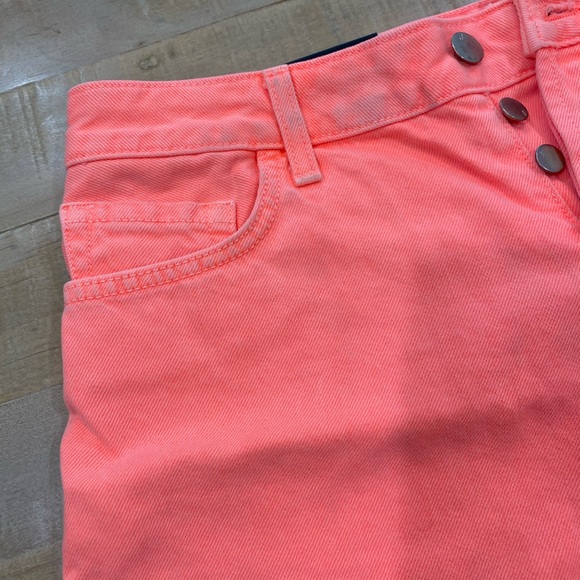 J BRAND JOANIE Low Rise Boy Fit Shorts 27 neon orange jeans short - Picture 7 of 11